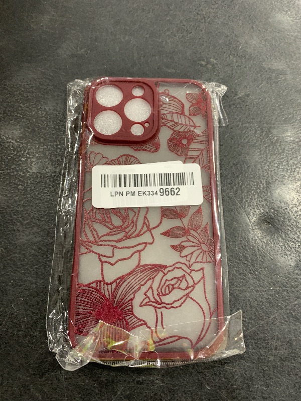 Photo 1 of XIZYO for iPhone 16 Pro Max Case, Floral Rose Cute Phone Case for Women Girls Burgundy Aesthetic Pattern Print Slim TPU Bumper Shockproof Protective Cover for iPhone 16 Pro Max 6.9 Inch, Wine Red