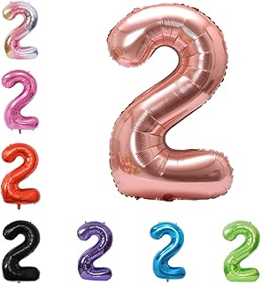 Photo 1 of 40 Inch Large Foil Helium Number Balloon Birthday Wedding Party 0-9 (Rose Gold, 2)
