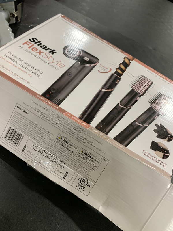 Photo 1 of Shark Hair Dryer | FlexStyle Hair Styling System | Portable & Powerful Blow Dryer Brush | Hair Curler & Volumizer | 6 Styling Tools Included | Best for All Hair Types | Black | HD440BK