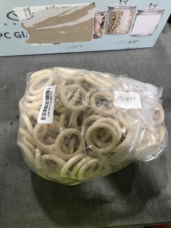 Photo 1 of PINGEUI 200 Pcs 2 Inch Wooden Rings for Crafting, 8mm Thick Natural Wood Rings, Unfinished Smooth Wood Rings for Macrame, Jewelry Making