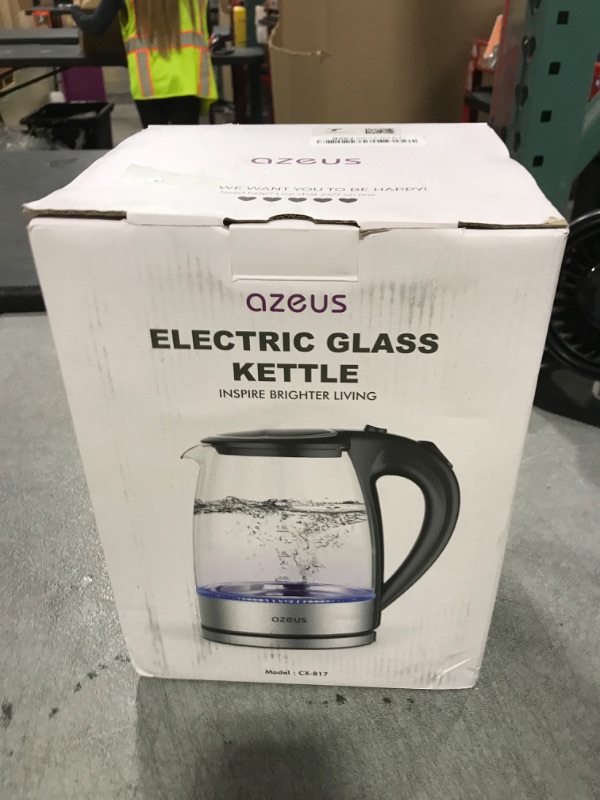 Photo 1 of AZEUS Electric Kettle 1500W Cool Touch Tea Kettle Anti-scalding Design 1.8L Large Capacity Kettle BPA-Free, White