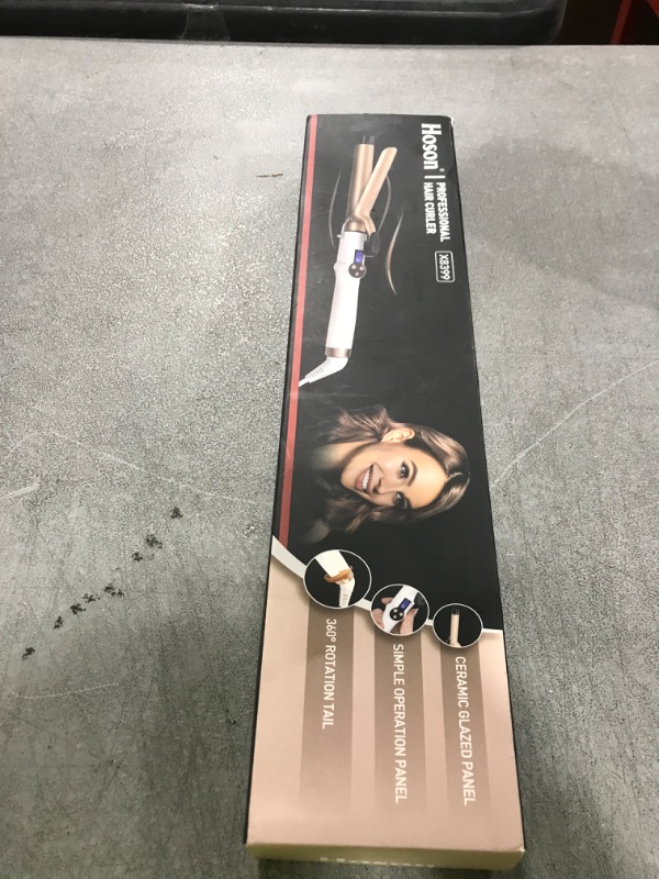 Photo 1 of Hoson 1 Inch Curling Iron Professional Ceramic Tourmaline Coating Barrel Hair Curler, LCD Dispaly with 9 Heat Setting(225°F to 450°F for All Hair Types, Glove Include)