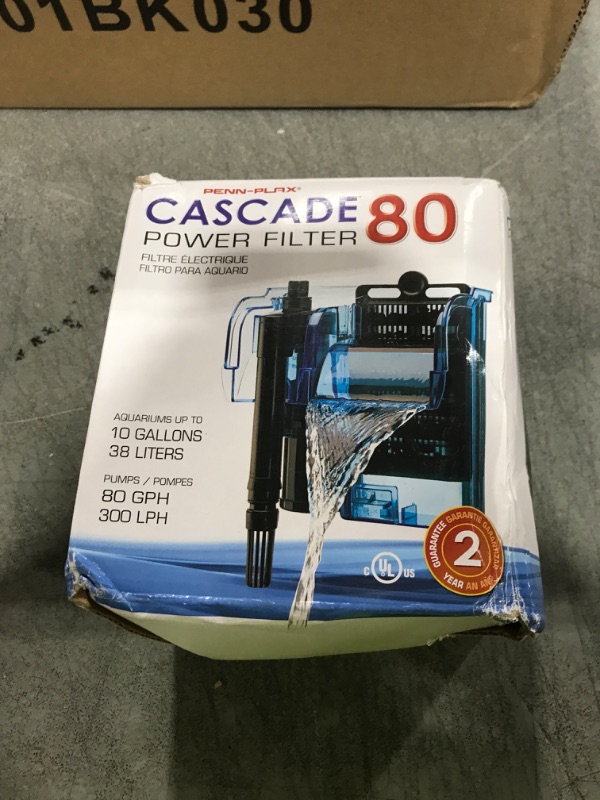 Photo 1 of Penn-Plax Cascade 80 Power Filter – Hang-On Filter with Quad Filtration – Great for Freshwater and Saltwater Setups