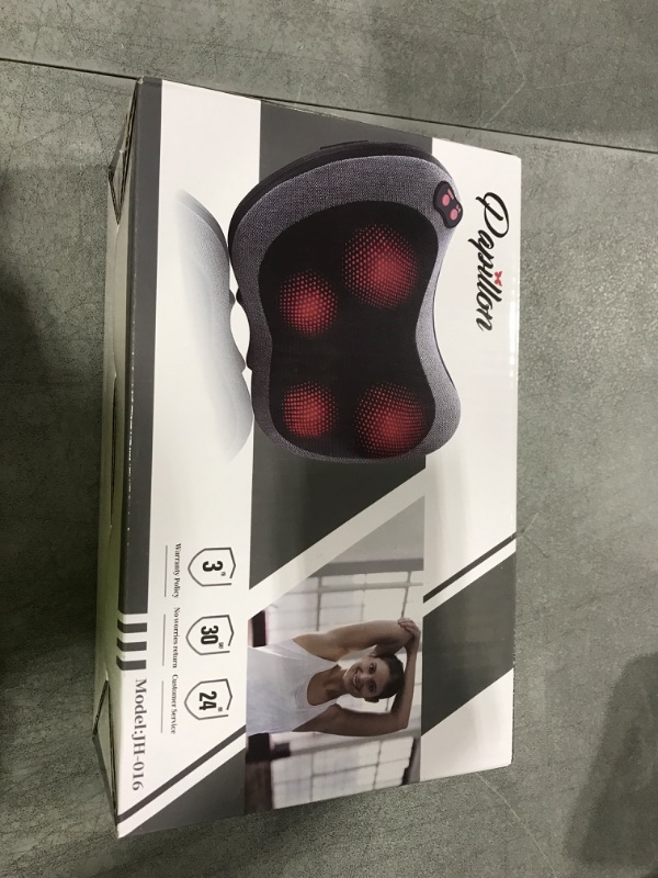 Photo 1 of Papillon Shiatsu Back and Neck Massager with Heat, Deep Tissue Kneading,Electric Massage Pillow for Back,Shoulders,Legs,Foot,Body Muscle Pain Relief,Use at Home,Car,Office