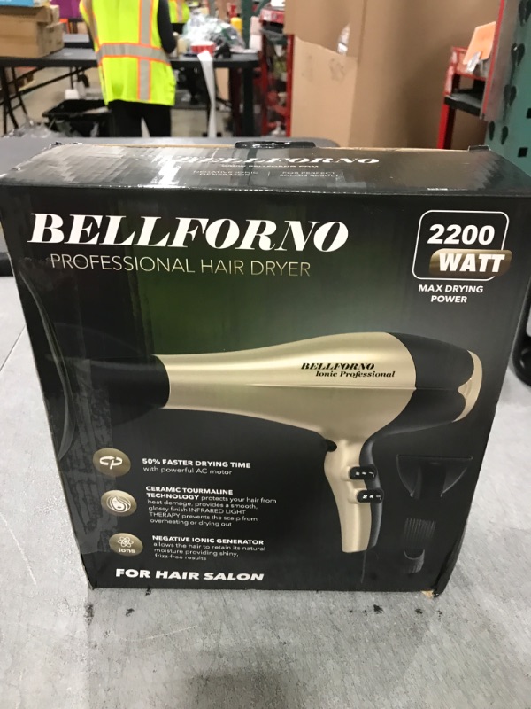 Photo 1 of 2200W High-Power Hair Dryer - Ionic Ceramic Tourmaline Technology, Lightweight Ergonomic Design with Cool Shot, Comb Attachments & Adjustable Heat/Speed, ADC Motor, Professional Salon Finish