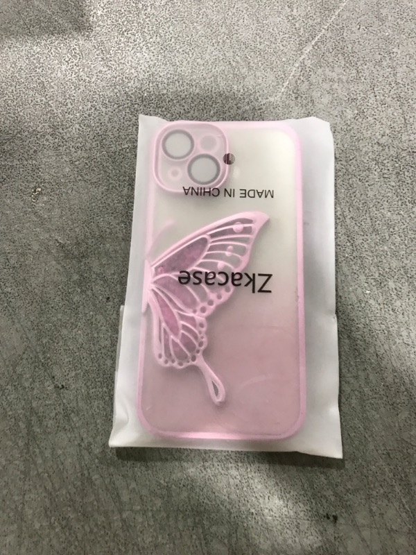 Photo 1 of Zkacase Designed for iPhone Case,Luxury Electroplated Liquid Floating Gradient Glitter Quicksand Butterfly Clear Shockproof Protective Cover Phone Case (Pink,iPhone 15)