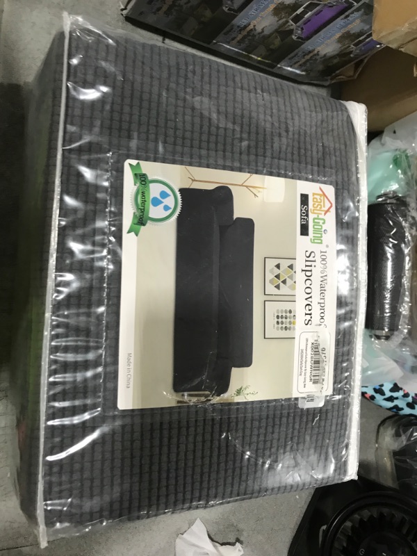Photo 1 of Easy-Going 100% Waterproof Couch Cover, Dual Sofa Stretch Jacquard Slipcover, Leakproof Furniture Protector for Kids, Pets, Dog and Cat (Sofa, Dark Gray)