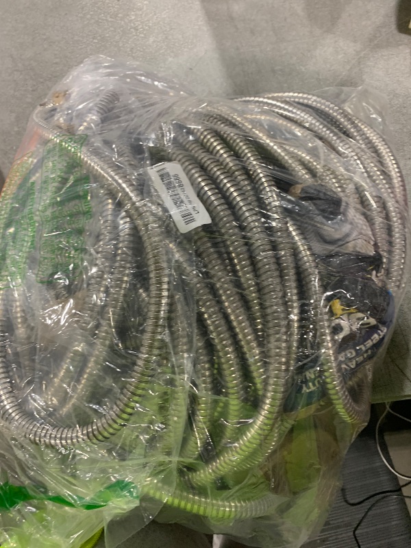 Photo 1 of Bionic Steel PRO 100 Ft Garden Hose with Nozzle, Premium 304 Stainless Steel Metal Water Hose 100Ft Flexible Hose, Rust Proof, Lightweight, Heavy Duty, Crush Resistant Fittings, 500 PSI, 2025 Model