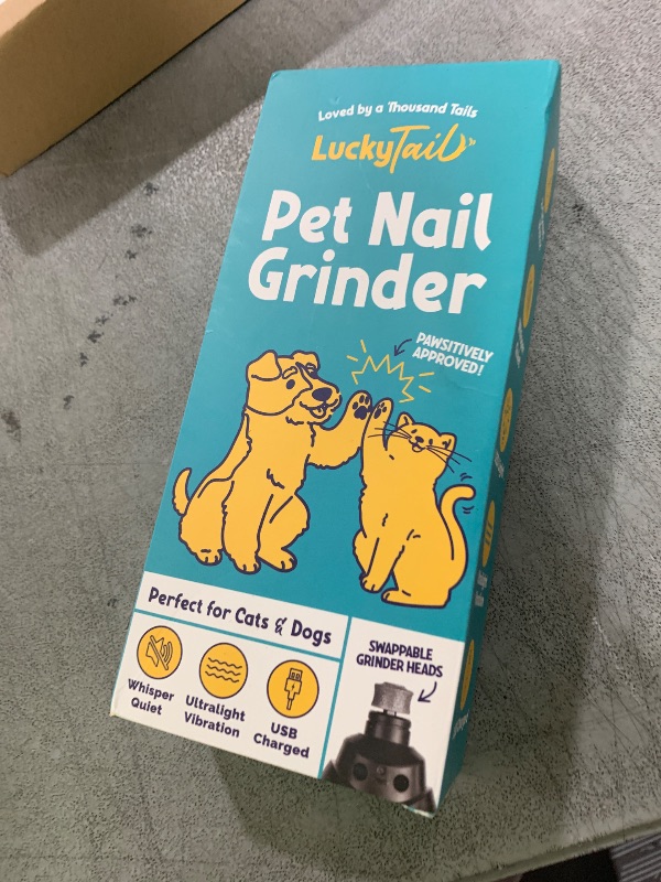 Photo 1 of LuckyTail Pet Nail Grinder for Dogs and Cats - Super Quiet and Low Vibration Electric Dog Nail Grinder with 2 LED Lights - USB Rechargeable and Cordless - 2 Speeds - Small to Large Pets