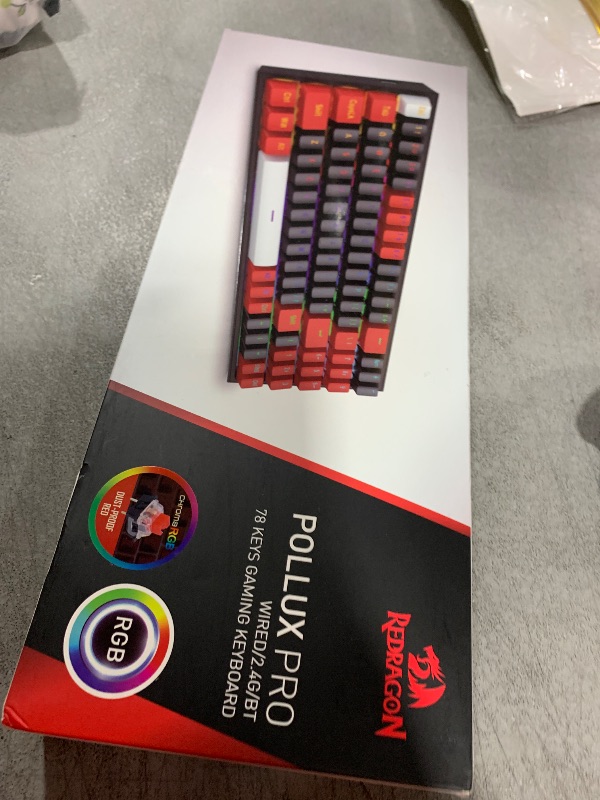 Photo 1 of Redragon K628 PRO 75% 3-Mode Wireless RGB Gaming Keyboard, 78 Keys Hot-Swappable Compact Mechanical Keyboard w/Hot-Swap Free-Mod PCB Socket, Dedicated Arrow Keys & Numpad, Red Switch