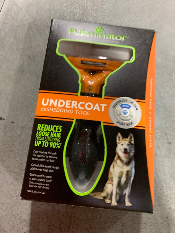 Photo 1 of FURminator Medium Dog Undercoat deShedding Tool, Short Hair, Reduces Loose Hair from Shedding