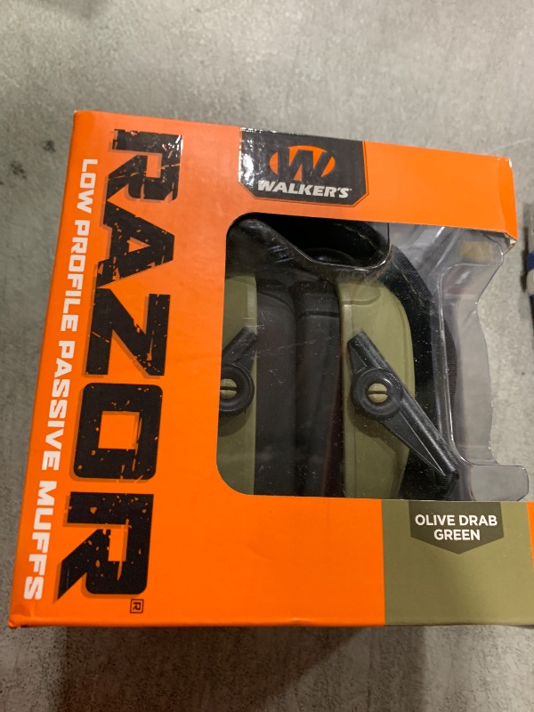 Photo 1 of Walker's Razor Slim Passive Earmuff - Ultra Low-Profile Earcups - Olive Dark Green, One Size