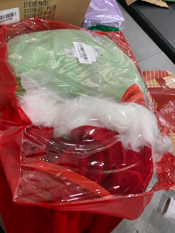 Photo 1 of 7PCS Christmas Green Monster Costume - Adult Santa Claus Outfit Santa Suit Set (Including Mask)M 
