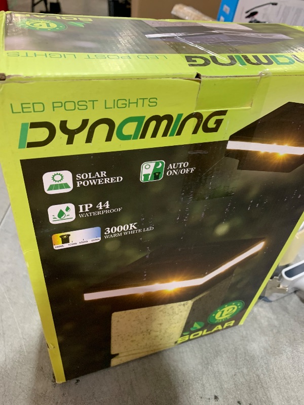 Photo 1 of Dynaming 12 Pack Solar Post Lights, Outdoor Solar Powered Decorative Post Cap Light, Black Shell & Warm White LED Lighting for Fence Deck Patio, Only Fit 3.5"x3.5" Wooden Posts