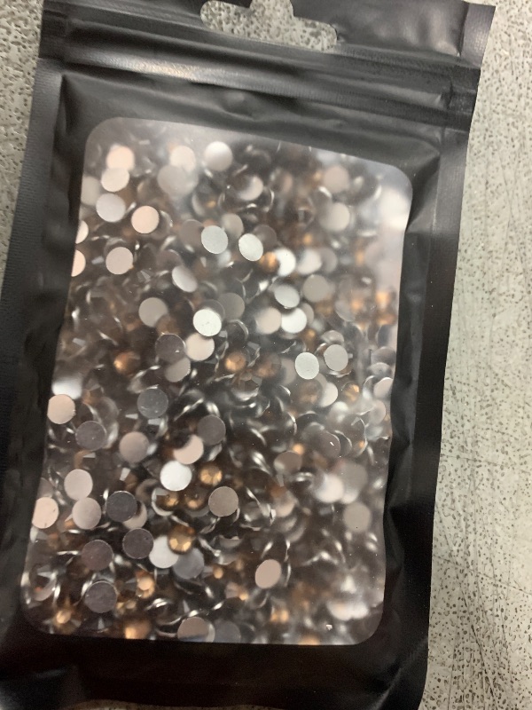 Photo 1 of 1000 Pieces SS20 5mm Flatback Rhinestones Clear Glass Round Gems Crystals for Nail Art DIY Crafts Clothes Shoes Bags ?Dark Coffee?