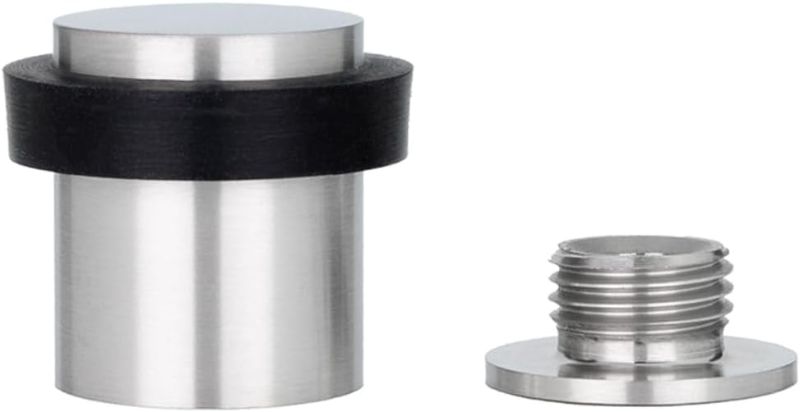 Photo 1 of EVI Door Stops | Stainless Steel Door Stopper - Screw Fastening - Black Rubber Protector - 0.95 x 1.19 Inch Door Stop
