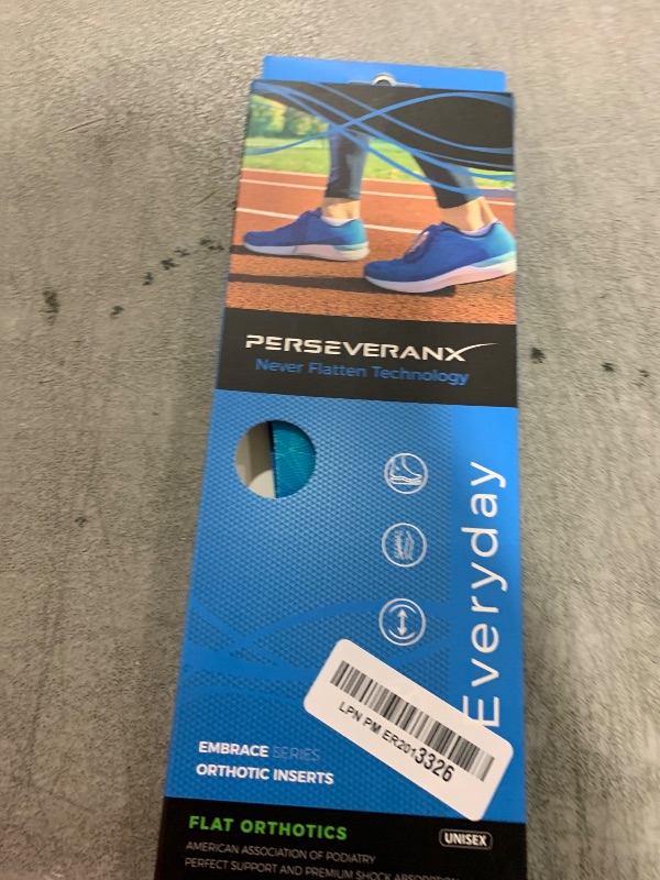 Photo 1 of PerseveranX Never Flatten Flat Insoles Men & Women - Extra Shock Absorption Flat Inserts with No Arch Support - Shoe Inserts Men for Walking & Standing & Running 1/8" Thickness