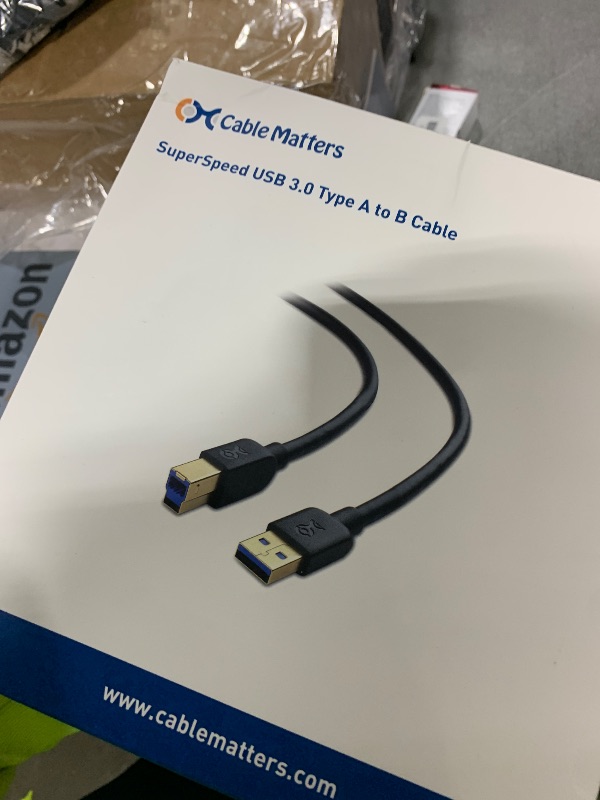 Photo 1 of Cable Matters 5Gbps Long USB 3.0 Cable - 10ft, USB A to B Cable, USB3 Cord with Type-B 3.0 Connector for Hard Drive Enclosure/Built-in Hub and More, Black
