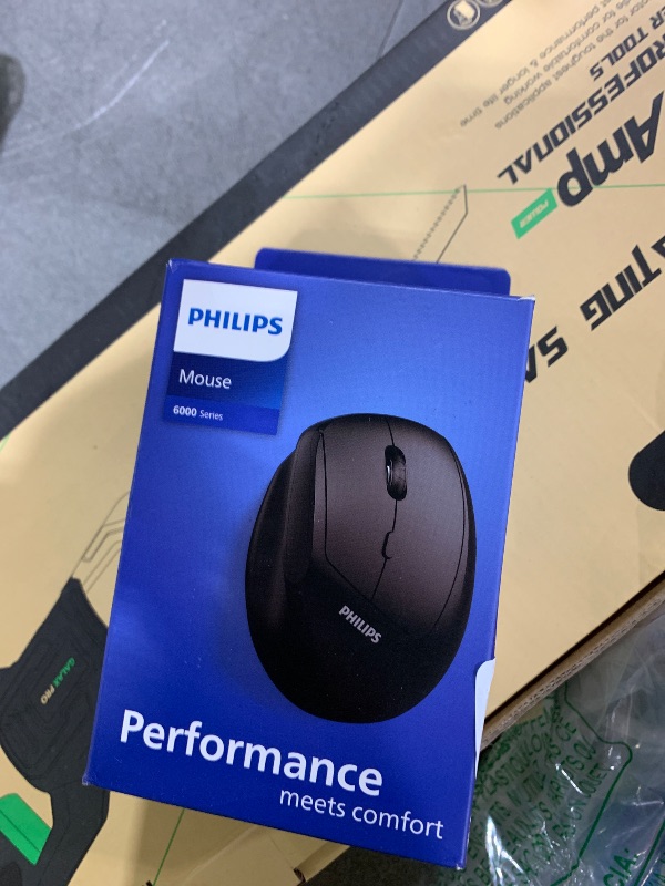 Photo 1 of PHILIPS Ergonomic Mouse - Vertical Mouse with 800/1200/1600 Adjustable DPI, 6 Silent Buttons Design for S/M Hands, Auto Power Saving,Light Weight, 2.4GHz Wireless Mouse for Laptop, Desktop, PC-Black