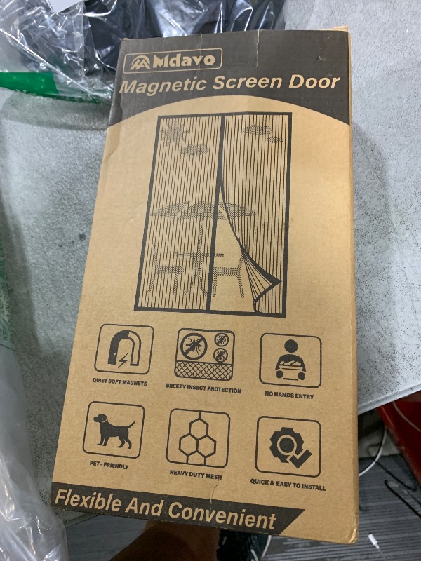 Photo 1 of Magnetic Screen Door?Screen Door Mesh?Keep Bugs Out, Heavy-Duty Mesh Curtain,Pet and Kid Friendly, Works with Front Doors, Sliding Doors?34 x 82 Inch ?Black