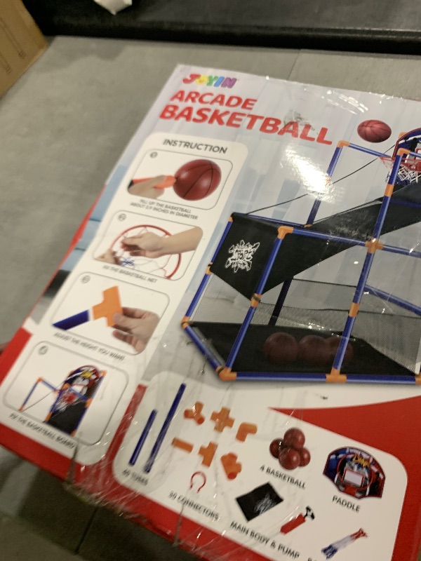 Photo 1 of JOYIN Arcade Basketball Game Set with 4 Balls and Hoop for Kids 3 to 12 Years Old Indoor Outdoor Sport Play - Easy Set Up - Air Pump Included - Ideal for Competition