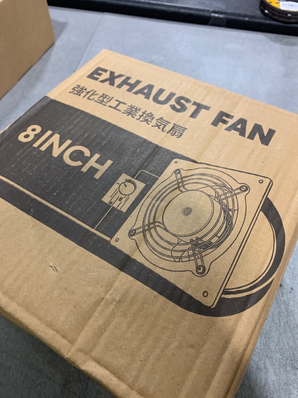 Photo 1 of HG Power 8 Inch Exhaust Fan with Speed Controller, 567 CFM Kitchen Exhaust Fan with Damper, Metal Extractor Fan for Window, Attic, Ceiling, Basement Ventilation