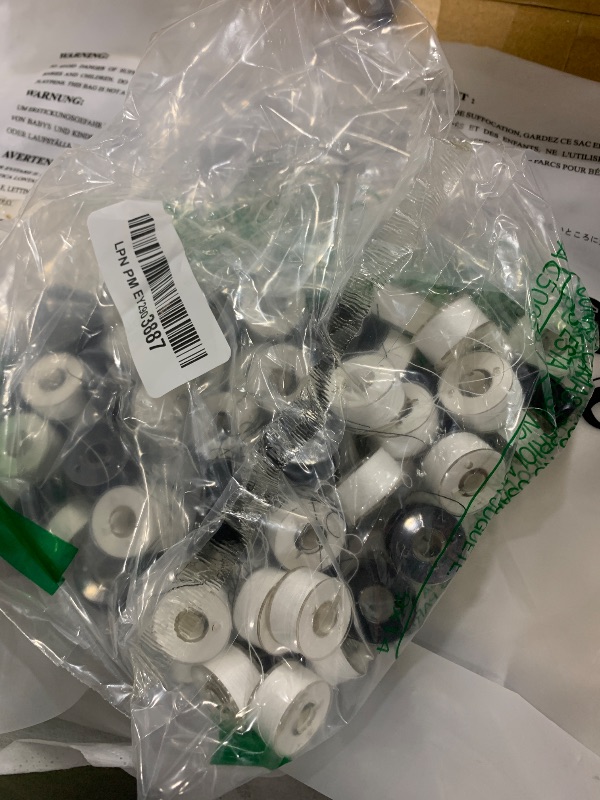 Photo 1 of New brothread 144pcs (96White + 48Black) 60S/2(90WT) Prewound Bobbin Thread Plastic Size A SA156 for Embroidery and Sewing Machine Cottonized Soft Feel Polyester Thread Sewing Thread