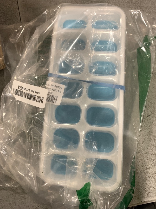 Photo 1 of Ice Cube Trays, Silicone Easy-Release and Flexible 14-Ice Trays with Spill-Resistant Removable Lid, BPA Free, Durable and Dishwasher Safe, 2 Pack
