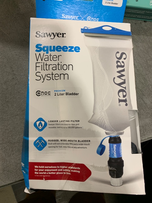Photo 1 of Sawyer Squeeze Water Filtration System, Cnoc Premium 2 Liter Bladder