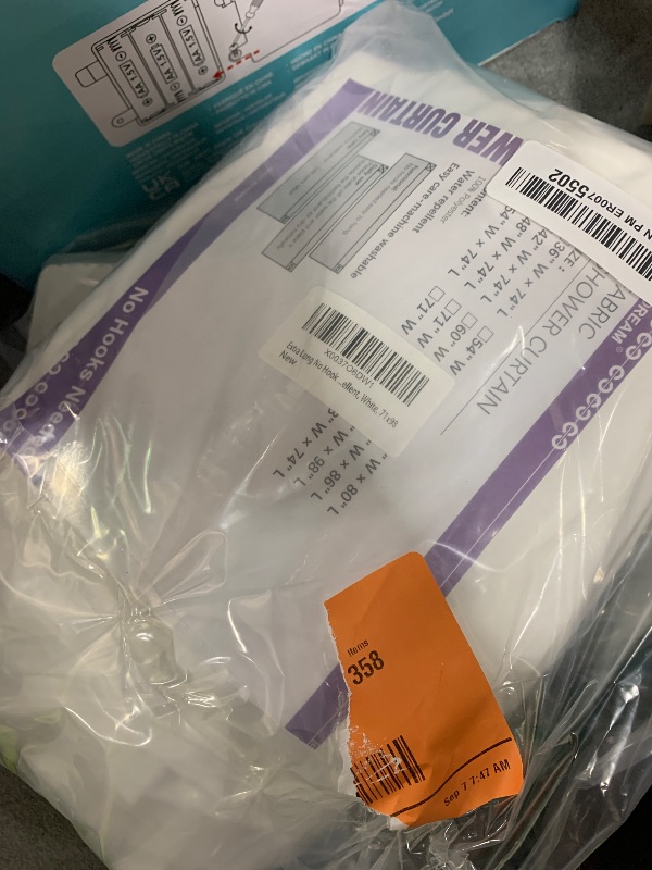 Photo 1 of Extra Long No Hook Shower Curtain or Liner Soft Microfiber - 96" Length Fabric Shower Curtain Liner Set, Machine Washable & Water Repellent, White, 71x98