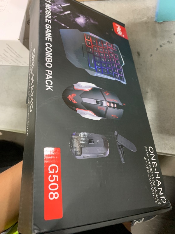 Photo 1 of Half Hand Gaming Keyboard and Mouse Combo Laelr 35 Keys PUBG Wired Mechanical RGB Backlit Keyboard with Wrist Rest Wired Gaming Mouse Converter for Android iOS Phone Game Not Support iOS 13.4 & Above