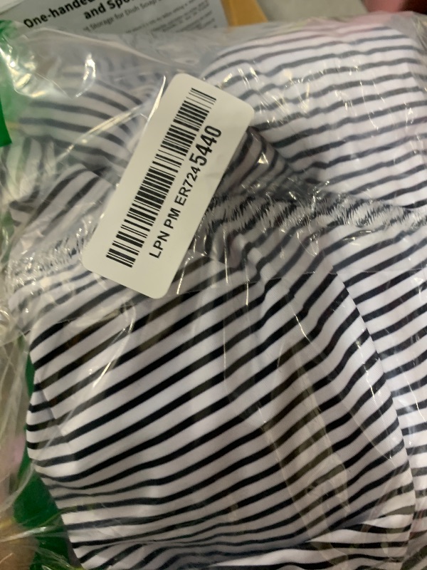 Photo 1 of SUUKSESS Women Sexy One Piece Tummy Control Swimsuit Ruched High Neck Slimming Swimwear 2025 Low Back Bathing Suit(097US White Black Striped,Large)