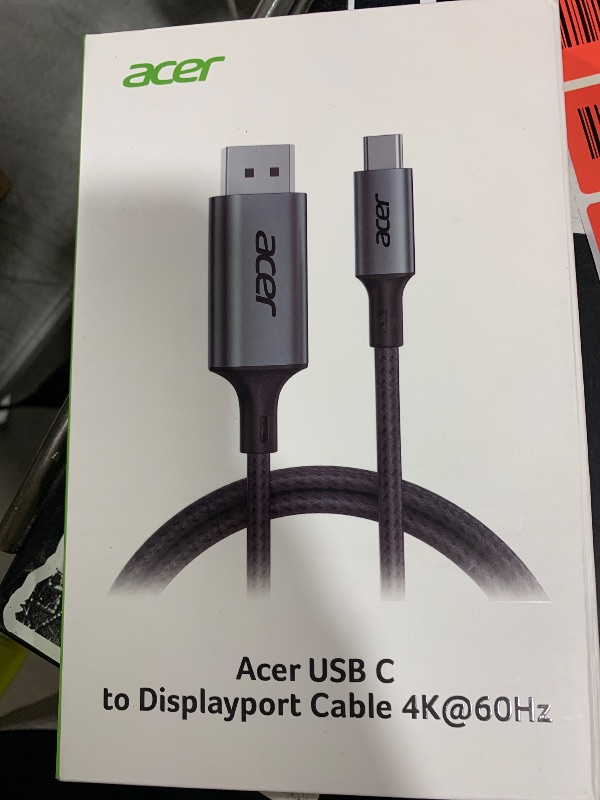 Photo 1 of acer USB C to DisplayPort Cable 6.6 FT (4K@60HZ 2K@165Hz), Type-C to DisplayPort Cord (Sturdy Aluminum, Plug & Play) Thunderbolt 3/4/5 Compatible with MacBook Pro/Air, iPhone 16 Pro/Max, XPS, Surface