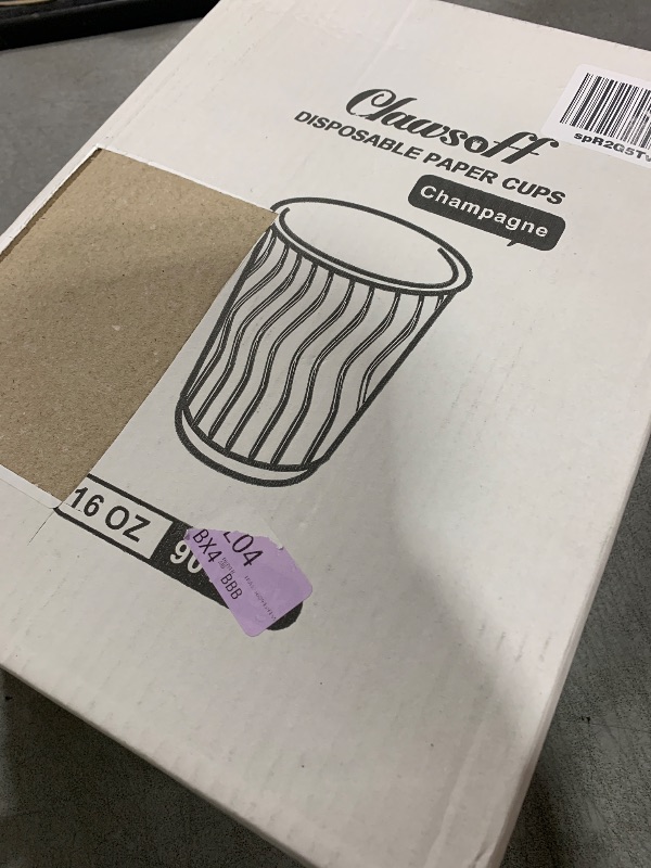 Photo 1 of Clawsoff 90 Pack 16 oz Disposable Coffee Cups No Lids, Champagne Insulated Ripple Wall Paper Coffee Cups 16oz, Kraft Corrugated Beverage Paper Cups for Hot Chocolate, Home, Travel, Office, Tea