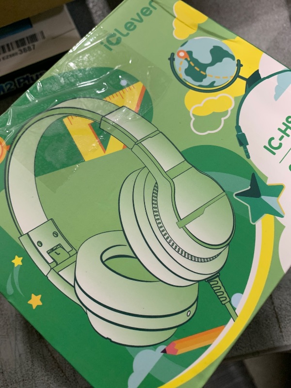 Photo 1 of iClever Kids Headphones for School Travel, Safe Volume Limited, HD Mic Stereo Sound Over-Ear Girls Boys Headphones for Kid, FunShare Foldable 3.5mm Wired for iPad Computer, HS19