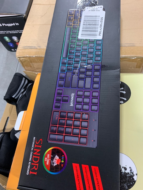 Photo 1 of Redragon Mechanical Gaming Keyboard Wired, 11 Programmable Backlit Modes, Hot-Swappable Red Switch, Anti-Ghosting, Double-Shot PBT Keycaps, Light Up Keyboard for PC Mac