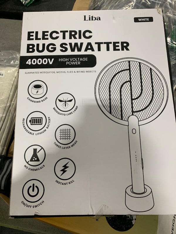 Photo 1 of LiBa Electric Fly Swatter Racket, 2 in 1 Electric Bug Zapper USB Rechargeable, 4000V Indoor Outdoor Mosquitoes Zapper with 5 Layer Safety Mesh, Cordless Insect Killer Trap Home Office Camping Patio