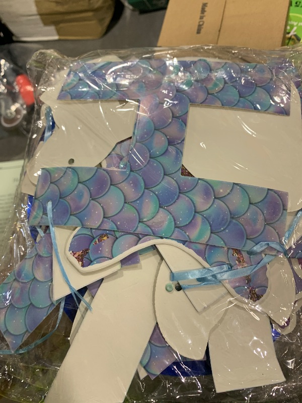 Photo 1 of CANREVEL 33 PCS Mermaid Birthday Decorations, Mermaid Party Decorations Including Beautiful Mermaid Birthday Banner and Hanging Swirls Streamers with Cutouts, Mermaid Decor for Kids Women Girls Adult