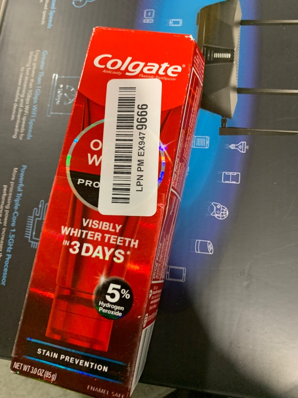 Photo 1 of Colgate Optic White Pro Series Stain Prevention Hydrogen Peroxide Toothpaste, Teeth Whitening Toothpaste, Effectively Removes Tea, Coffee, and Wine Stains, Enamel-Safe for Daily Use, 3.0 oz