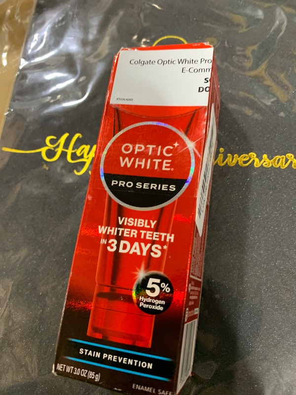 Photo 1 of Colgate Optic White Pro Series Stain Prevention Hydrogen Peroxide Toothpaste, Teeth Whitening Toothpaste, Effectively Removes Tea, Coffee, and Wine Stains, Enamel-Safe for Daily Use, 3.0 oz