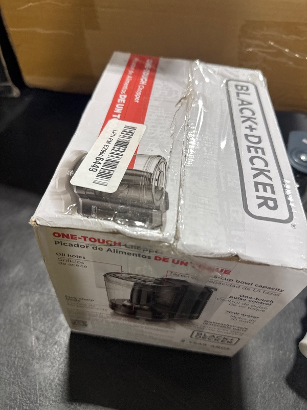 Photo 1 of BLACK+DECKER 1.5-Cup Electric Food Chopper, One Touch Pulse, 150W Motor, Stay-Sharp Blade, Dishwasher Safe