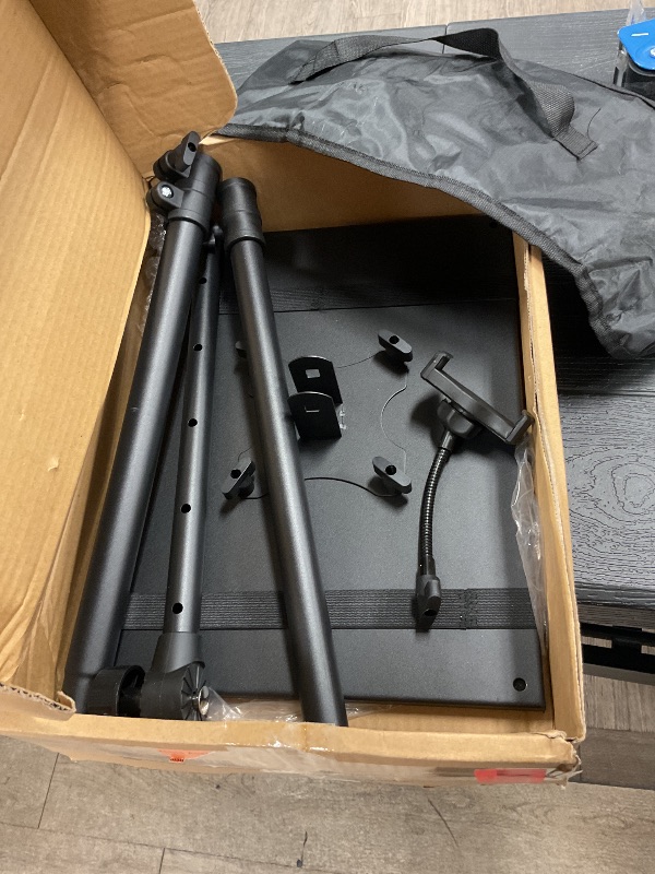 Photo 1 of DECOSIS Projector Stand Tripod, Laptop Tripod Stand Adjustable Height from 23.5 to 63.5 inches with Gooseneck Phone Holder, Laptop Floor Stand for Office, Home, Stage, Studio, DJ Racks Holder Mount