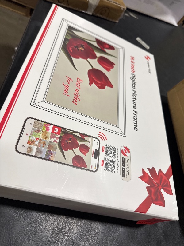 Photo 1 of 64GB 15.6" Frameo Digital Picture Frame WiFi, Large Electronic Photo Frames 1920 x 1080 IPS FHD Touch Screen, Send Photos from Your Phone from Anywhere, Best Gifts for Parents and Grandparents