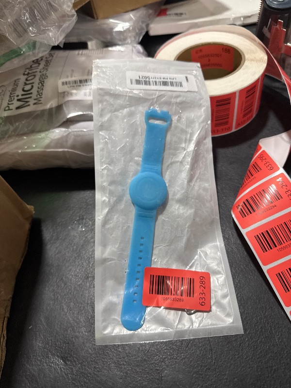 Photo 1 of Waterproof Bracelet Compatible with Airtag Case for Kids(2 Pack), Soft Silicone Hidden Wristband, Lightweight GPS Tracker Compatible with Apple Air Tag Watch Band for Child (Grow in Dark Blue & Pink)