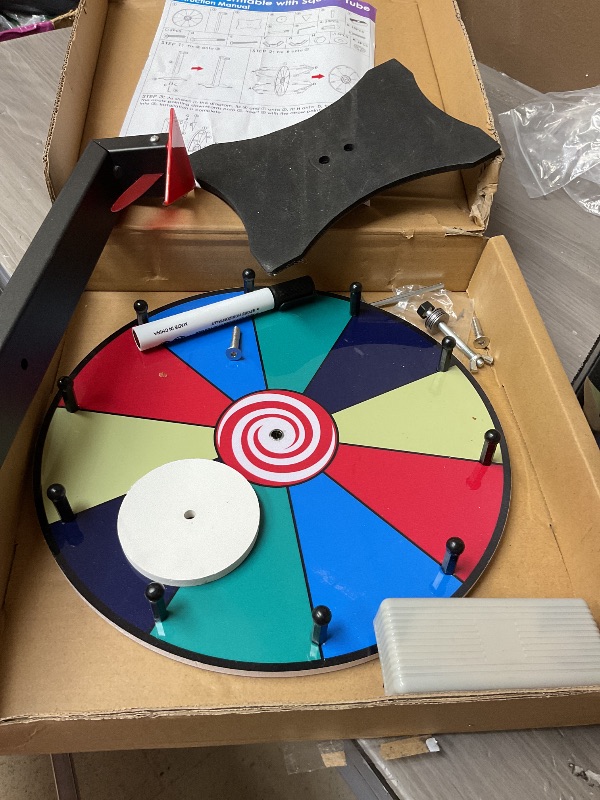 Photo 1 of Facilife 12 Inch Spinning Wheel for Prizes - Prize Wheel, 10 Slots Color Spinner with Stand, Table Prize Wheel Spinner for Trade Shows, Carnivals, and Home Game (12 inch)