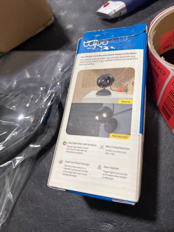 Photo 1 of Tapo 1080p Indoor/Outdoor Security Camera - Free Person/Motion/Baby Cry Detection, Color Night Vision, IP65 Weatherproof, SD/Cloud Storage, Works w/Alexa & Google Home HybridCam, Black