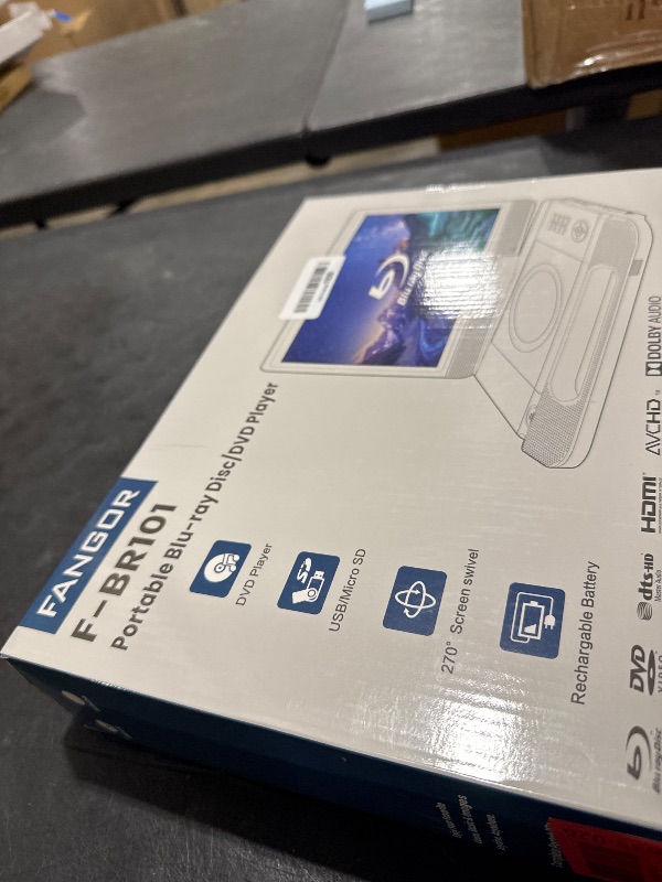 Photo 1 of FANGOR 12.5" 1080P Portable Blu-Ray Player with 10.5" HD Swivel Screen, HDMI Out & AV in, Multi Media Player, 5 Hours Rechargeable Battery, Supports USB/SD Card, Last Memory
