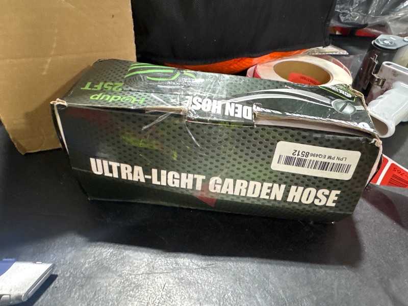 Photo 1 of HODUP 25 ft Garden Hose - Lightweight, Super Flexible, Non-Expanding, Kink-Free, Ideal for Yard Outdoor Use with Convenient Storage (Black-Green, 25 FT)
