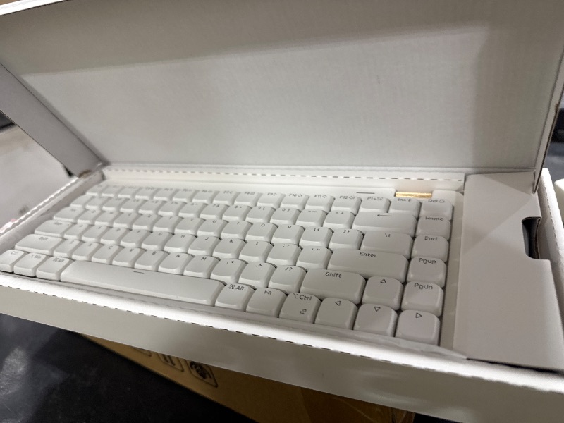 Photo 1 of Flow Lite 84 Keys Low Profile Mechanical Keyboard, 75% Swappable Rechargeable Wireless Keyboard with 2.4G Receiver, Bluetooth and Wired Connection for Windows, Mac/Specter Linear Switches (Off-White)