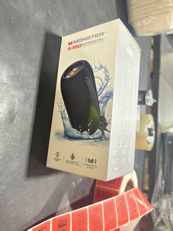 Photo 1 of Monster S320 Bluetooth Speaker, 40W True Wireless,360° Stereo Sound Effect,IPX7 Waterproof, 32 Hour Playing Time,Suitable for Outdoor Portable Speaker (Black).